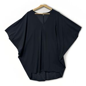 Bryn Walker Black V Neck Batwing Sleeve Top Made in USA Size S